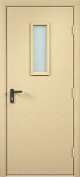 картинка Противопожарная дверь ГОСТ Р 53307-2009, Ei 30 мин./32 dB, остекленная, под окраску магазин Dveris являющийся официальным дистрибьютором в России 