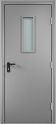картинка Противопожарная дверь ГОСТ Р 53307-2009, Ei 30 мин./32 dB, остекленная, серый магазин Dveris являющийся официальным дистрибьютором в России 