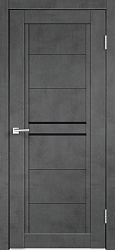 картинка Дверь межкомнатная, Next 2 Лакобель черное, экошпон, Муар темно серый магазин Dveris являющийся официальным дистрибьютором в России 