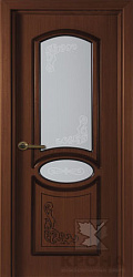 Дверь Шпонированная Муза, остекленная, макоре