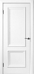картинка Белорусская дверь шпонированная Бергамо-4 ДГ, эмаль белая Ral 9003 магазин Dveris являющийся официальным дистрибьютором в России 