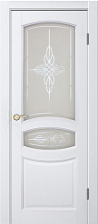 картинка Межкомнатная дверь Виктория ДО, массив сосны, эмаль белый жемчуг магазин Dveris являющийся официальным дистрибьютором в России 