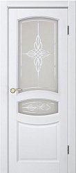 Межкомнатная дверь Виктория ДО, массив сосны, эмаль белый жемчуг