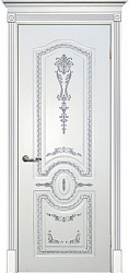 картинка Ульяновские двери, Смальта 11 ДГ, Белый патина серебро магазин Dveris являющийся официальным дистрибьютором в России 
