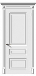 картинка Дверь межкомнатная классическая, Трио ПГ, Эмаль белая магазин Dveris являющийся официальным дистрибьютором в России 