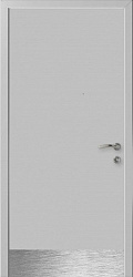 Дверь пластиковая влагостойкая с отбойной пластиной, композитный ПВХ, цвет серый