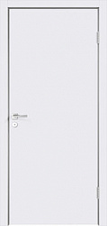 картинка Белая гладкая дверь с четвертью, окрашенное, с врезкой под замок 2018, белый цвет магазин Dveris являющийся официальным дистрибьютором в России 
