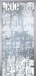 Стеклянная дверь Граффити, Матовое бесцветное стекло