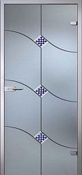 картинка Стеклянная дверь Патриция, матовое бесцветное стекло магазин Dveris являющийся официальным дистрибьютором в России 