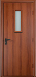 картинка Противопожарная дверь ПВХ ГОСТ Р 53307-2009, Ei 30 мин./32 dB, остекленная, итальянский орех магазин Dveris являющийся официальным дистрибьютором в России 
