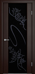 картинка Дверь Шпонированная Кристалл, остекленная, венге магазин Dveris являющийся официальным дистрибьютором в России 