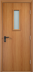 картинка Противопожарная дверь ПВХ ГОСТ Р 53307-2009, Ei 30 мин./32 dB, остекленная, миланский орех магазин Dveris являющийся официальным дистрибьютором в России 