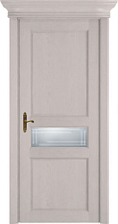 картинка Новгородская дверь, модель 534 Стекло Грань, дуб белый магазин Dveris являющийся официальным дистрибьютором в России 