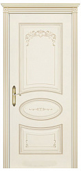 картинка Ульяновские двери, Ария-Грейс В4 ДГ, эмаль слоновая кость белая патина золото магазин Dveris являющийся официальным дистрибьютором в России 