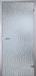 картинка Стеклянная дверь Аллигатор, Матовое бесцветное стекло магазин Dveris являющийся официальным дистрибьютором в России 