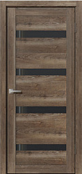 картинка Дверь межкомнатная L104 ДО, дуб эдисон коричневый магазин Dveris являющийся официальным дистрибьютором в России 