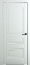 картинка Межкомнатная дверь Ампир В2 ДГ, Экошпон, матовый белый магазин Dveris являющийся официальным дистрибьютором в России 
