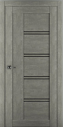 картинка Межкомнатная дверь SP65 ДО Сатинато, экошпон, тёмный лён магазин Dveris являющийся официальным дистрибьютором в России 