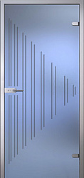 картинка Стеклянная дверь Ребекка, Матовое бесцветное стекло с гравировкой магазин Dveris являющийся официальным дистрибьютором в России 