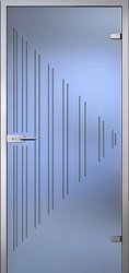 картинка Стеклянная дверь Ребекка, Матовое бесцветное стекло с гравировкой магазин Dveris являющийся официальным дистрибьютором в России 