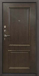 картинка Входная дверь Титан, Антик медный / Орех с 3D Багетом магазин Dveris являющийся официальным дистрибьютором в России 