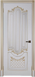 картинка Ульяновские двери, Александрия 2 ДГ, эмаль слоновая кость золотой патиной магазин Dveris являющийся официальным дистрибьютором в России 