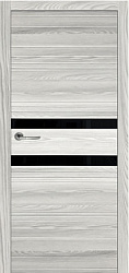 картинка Дверь межкомнатная, Новелла-2, Черный лакобель, Лиственница Серая магазин Dveris являющийся официальным дистрибьютором в России 