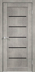 картинка Дверь межкомнатная, Next 1 Лакобель черное, экошпон, Муар светло серый магазин Dveris являющийся официальным дистрибьютором в России 