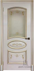 картинка Ульяновские двери, Багет-3 ДО, эмаль слоновая кость золотой патиной магазин Dveris являющийся официальным дистрибьютором в России 